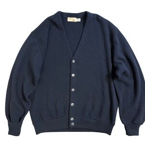 Vintage The Fox Collection JC Penny Men V Neck Button Front Cardigan Sweater XL